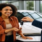 Woman buying car